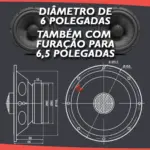 KIT COAXIAL 6 POL 6,5 POL CARROUSSEL AUTO STUDIO CA650-CX